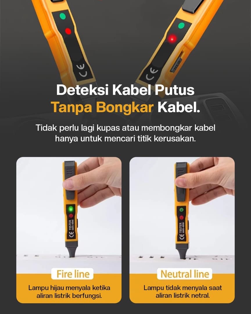 Cek Listrik & Temukan Kabel Putus Tanpa Bongkar — Aman Tanpa Sentuh Kabel